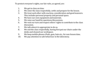 3 R's - Rights, Responsibilities and Rules