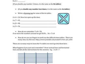 Remembering Difficult Multiplication Tables