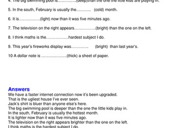 Comparative and Superlative Adjectives