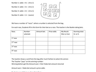 Probability and Expectation Activity