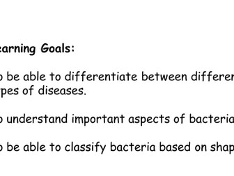 Disease Classification and Bacteria