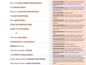 Wilfred Owen -Insensibility Annotated