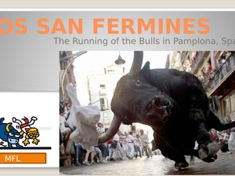 San Fermines. Spanish culture presentation. Running of the bulls.