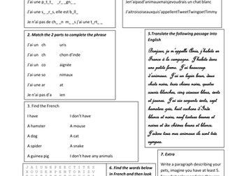 Mes animaux-cover work