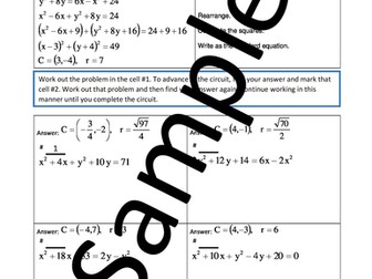 Equations of Circles – Circuit Training