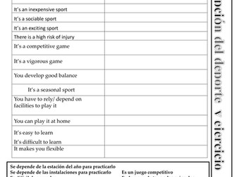 Sport and exercise - translation exercise