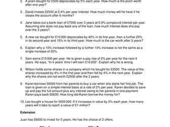 OCR Maths: Foundation GCSE - Check In Test 5.03 Discrete growth and decay