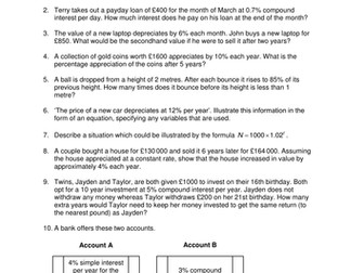 OCR Maths: Higher GCSE - Check In Test 5.03 Discrete growth and decay