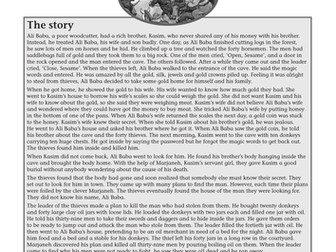 Ali Baba - stories from another culture