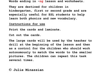 Words ending in -ng three-part cards