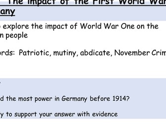 The impact of the First World War on Germany - AQA New Spec Germany