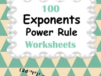Exponents Worksheets Bundle - Product, Power & Quotient Rule | Teaching