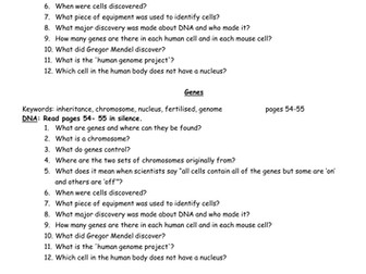 Genes and Chromosomes worksheet