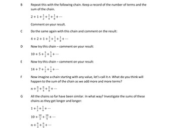 Investigating Fractions Chains