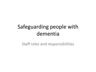 Safeguarding people with dementia