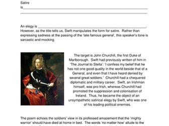 Jonathan Swift - 'A Satirical Elegy on the Death of a Late Famous General'