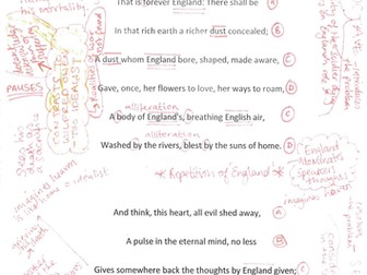 Annotated EDUQAS poems from anthology for English GCSE