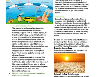 Information on climate change and global warming