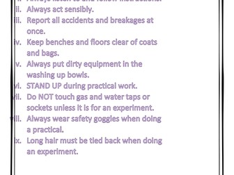Science lab safety rules