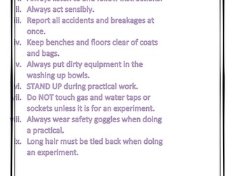 Health and safety in the lab poster