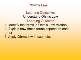 resistance and Ohm's law