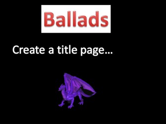 Ballads SOW for KS3