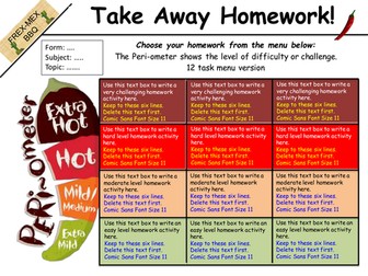 Take-away homework templates