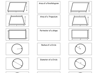 Area of basic 2D shapes
