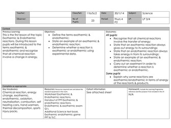 Exothermic & Endothermic reactions