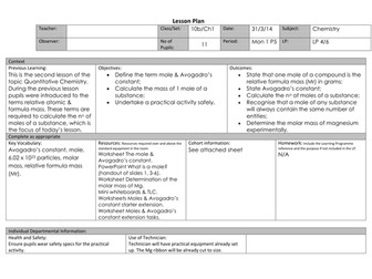 The mole - Avogadro's constant