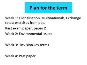 Business and the International Economy