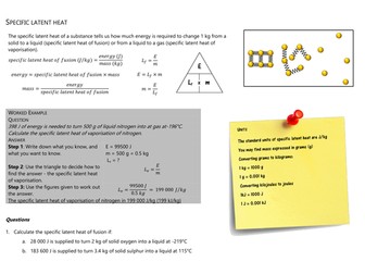Specific latent heat calculations