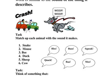 Onomatopoeia Worksheet
