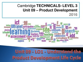 Cambridge Technicals - 2016 Specification - ICT - Unit 09 - Product Development