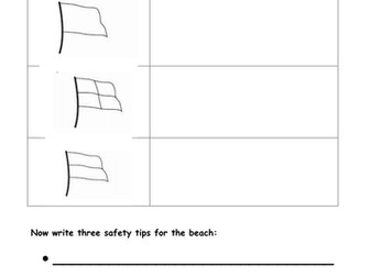 KS1 Seaside - beach safety flags