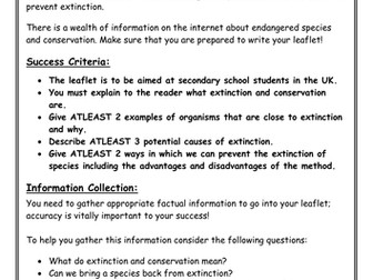 Extinction and conservation lesson