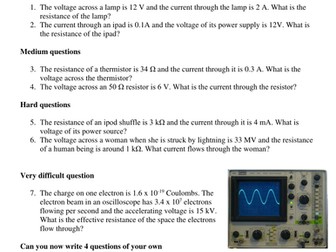 Resistance, AQA required practical