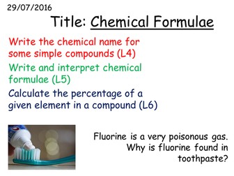 C1 2.4 Chemical formulae