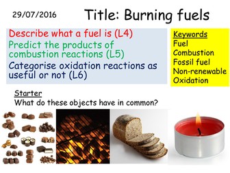 C1 3.3 Burning fuels