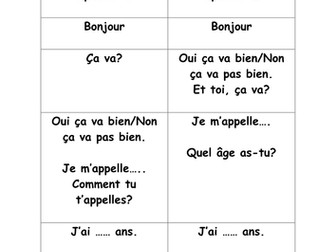 French Introduction Conversation Cards