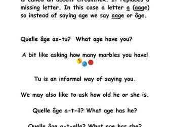 Quel age as tu? How old are you?