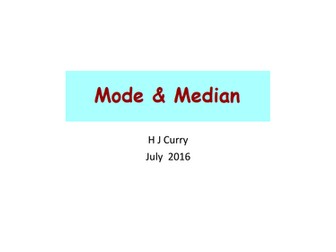 Mode and Median - Complete lesson plan and resources