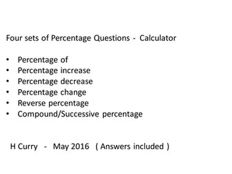 Percentages methods, lessons, resources and revision pack
