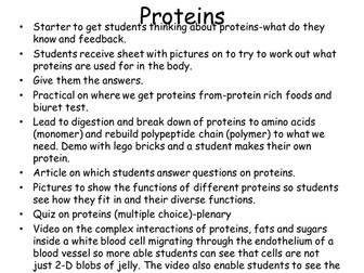 Proteins lesson (OCR Gateway 2017, new specification) B1
