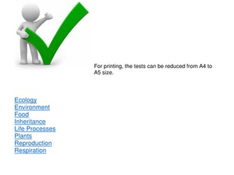 KS3 Science: Pre-tests for topics