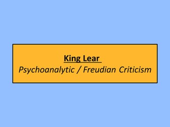 Freudian Analysis King Lear