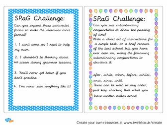 SPaG Challenges