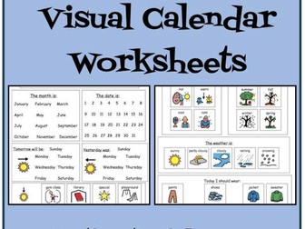 Visual Calendar Worksheets for Students with Autism or Special Education!