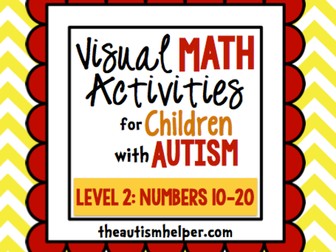 Visual Math Activities for Children with Autism {LEVEL 2: NUMBERS 10-20}