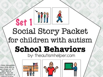 Visual Social Story Packet for Children with Autism: School Behaviors Set 1